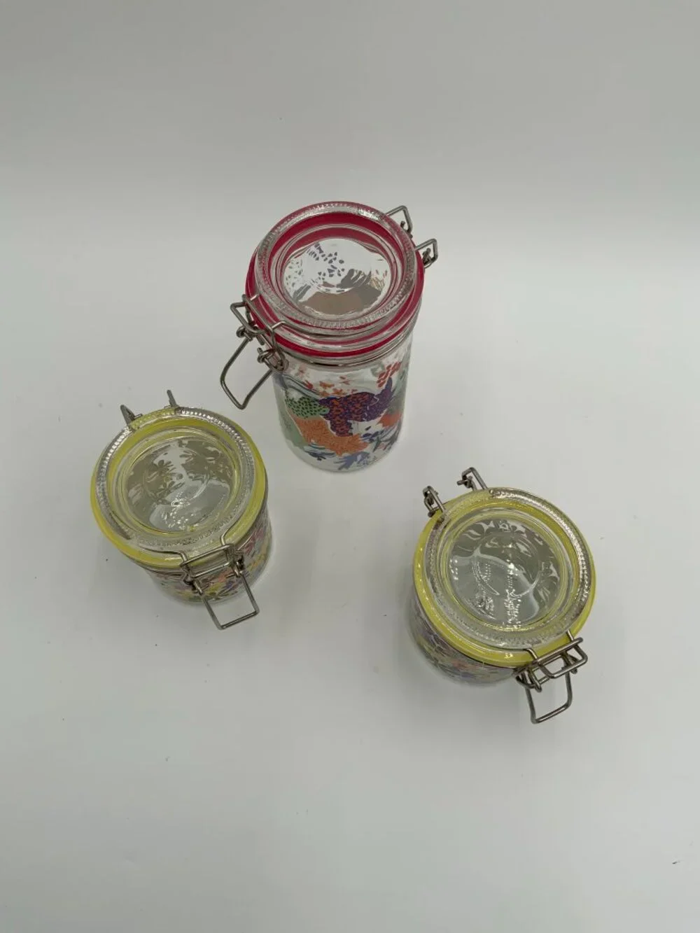 New Set of 3 JENNY Anthropologie Home Lidded Glass Jars